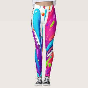 Legging Salpicos de Tinta Líquida Colorida