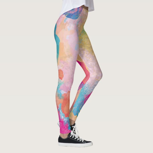 Legging Salpicos Multicoloridos de Aquarela (Direita)