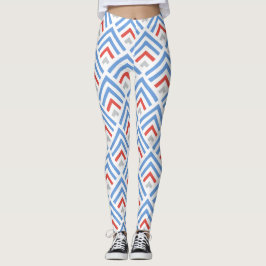 Legging Saltador clássico moderno, azul e vermelho