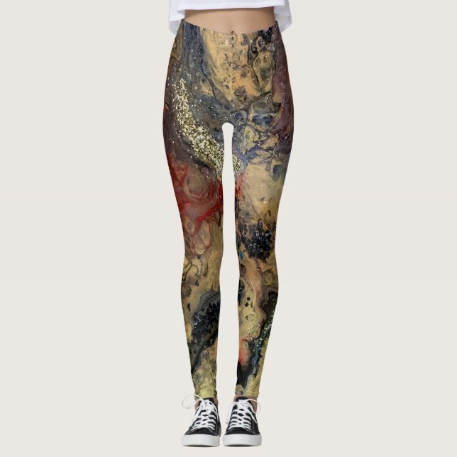 Legging Salto do sol na pintura do deserto em tons arenoso (Frente)