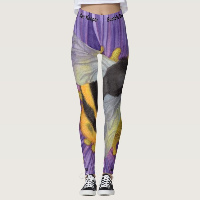 Legging Salve as Abelhas Pedras de Yoga (Frente)