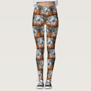 Legging Samoyed Halloween Assustador