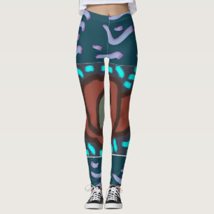 Legging Sangrento design azul escuro e marrom