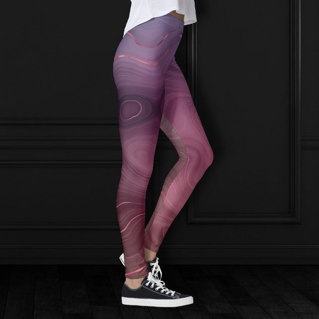 Legging Sangria Strata | Moody Pink e Purple Luxe Agate (Criador carregado)