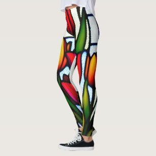 Legging "Sangue de Vidro Arrefecido: Tulipas de Luz Líder