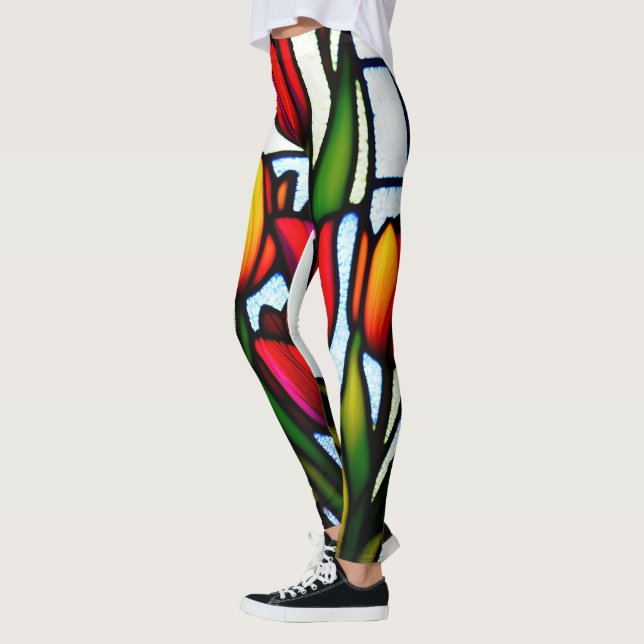 Legging "Sangue de Vidro Arrefecido: Tulipas de Luz Líder  (Esquerda)