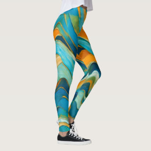 Legging "Sanlúcar" Blue Orange Waves