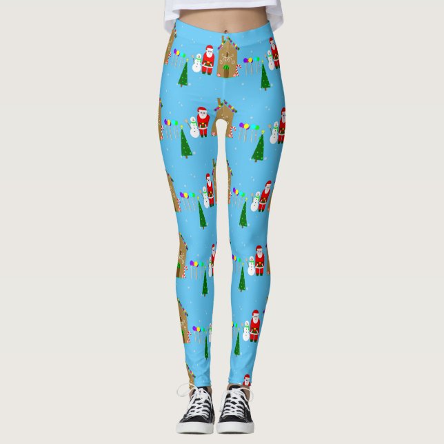 Legging santa claus christmas gingerbis house (Frente)