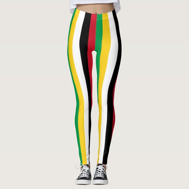Legging Santo Kitts e Nevis - Cores Nacionais de Bandeiras (Frente)