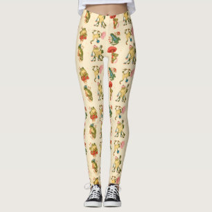 Legging Sapo com cogumelo Padrão em estilo Cottagecore Des