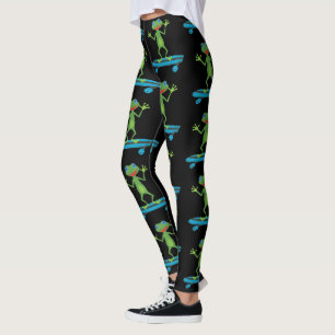 Legging Sapo de Skate Sapo Engraçado Skate Amante de Anima