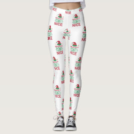 Legging Sapos de Natal malvados ou bonitos com Papai noel
