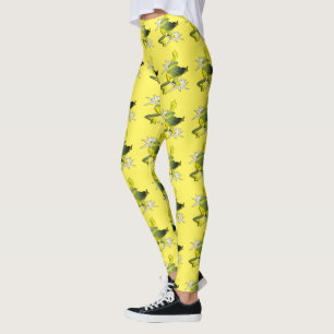 Legging Sapos E Flores De Lotus, Pernas