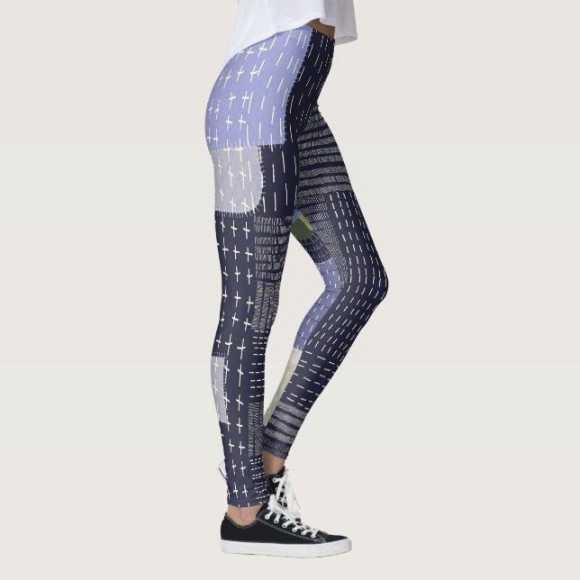 Legging Sashiko japonês se assemelha a um padrão (Direita)