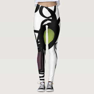 Legging Saudações de Philydion: Abstrato Black & White