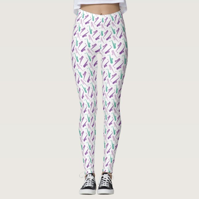 Legging Saxofone Pereto Roxo (Frente)