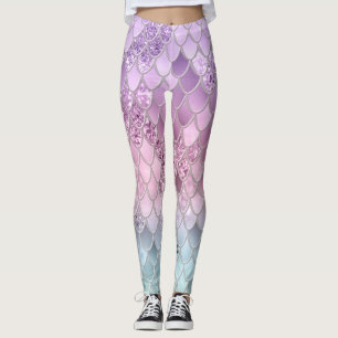 Legging Scales de Sereia com Glitter #2a (Faux Glitter) #s