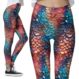 Legging Scales Molhados Capturados Smermaid Fantasy Dragon