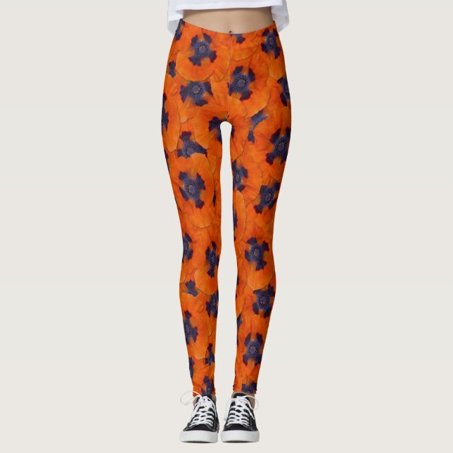 Legging Scarlet Orange Poppy Sem Costura (Frente)