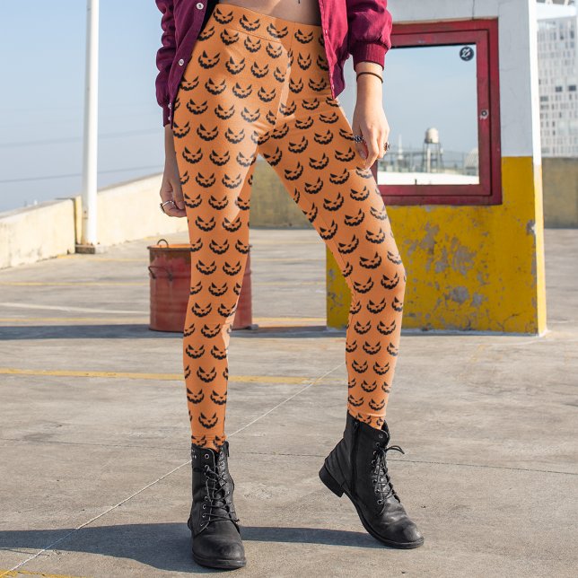 Legging Scary Jack O Lantern Orange Halloween (Criador carregado)