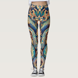 Legging Schlangenmuster Blumendekor