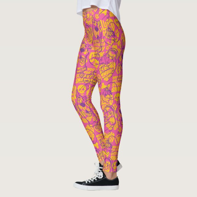 Legging Scooby-Doo | Padrão de Flor Funky (Esquerda)