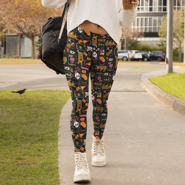 Legging Scooby-Doo | Padrão de Scooby-Doo Halloween (Person wearing leggings)