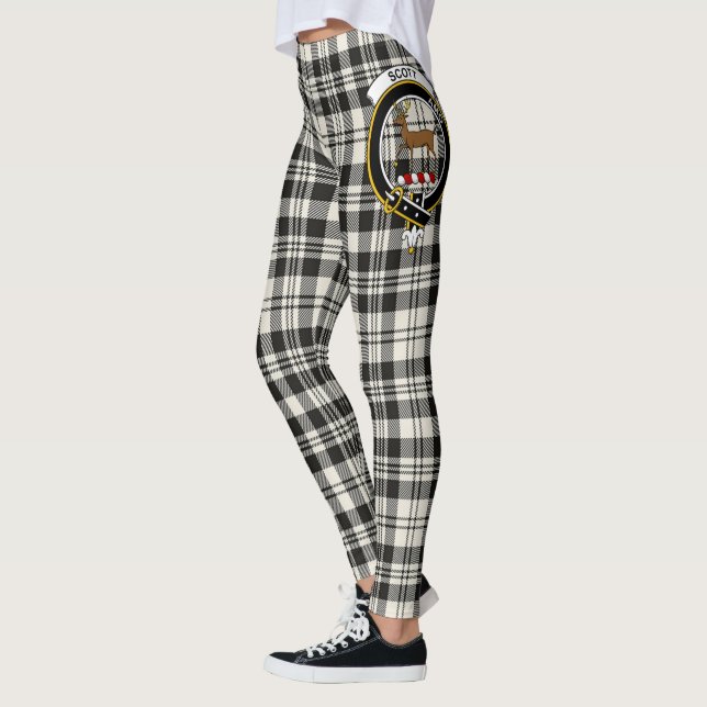 Legging Scotstee Clan Scott Black White Ancient Crest (Esquerda)
