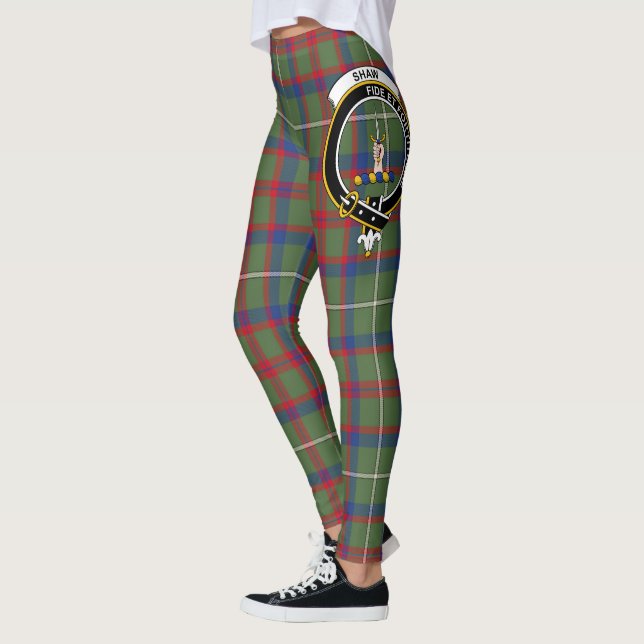 Legging Scotstee Clan Shaw Green Modern Crest Tartan Women (Esquerda)