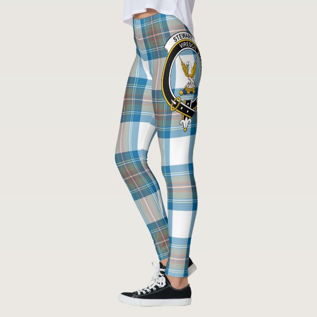 Legging Scotstee Clan Stewart Muted Blue Crest Tartan Wome (Esquerda)