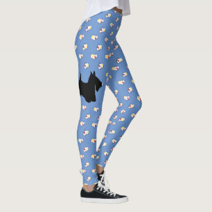 Legging Scottish Terrier Silhouette Hearts