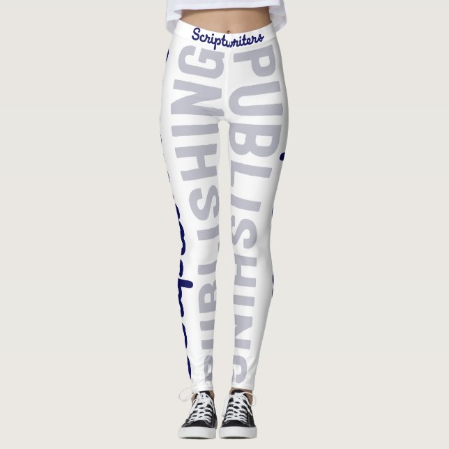 Legging Scriptwriters que publicam azuis (Frente)