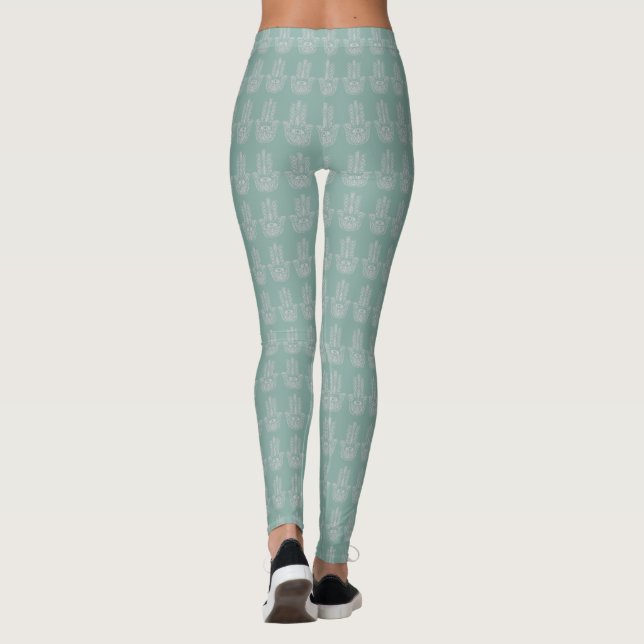 Legging Seafoam Green Yoga Studio Hamsa (Verso)