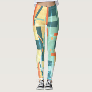 Legging Seafoam Laranja Verde Dourado MCM Olhar Motif