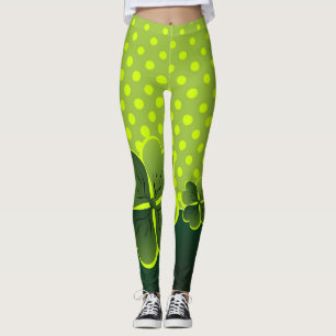 Legging Seja irlandês por um dia - Shamrock & Polka-Dots -