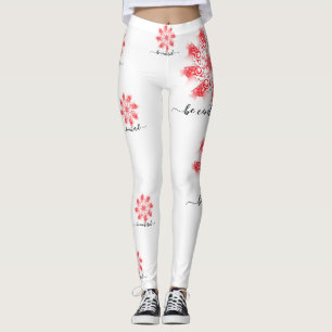 Legging Seja um rabisco de linha fractal de mandala vermel