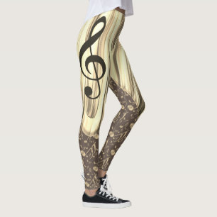 Legging Seleção de Violão de Nota de Música Personalizada