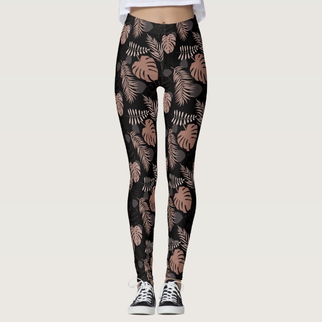 Legging Selgle Monstera Mocha Mousse (Frente)
