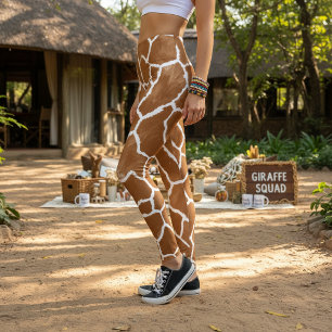 Legging Selim Girafa Padrão de Pele Castanho ID1152