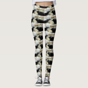 Legging selos de porto pretos brancos