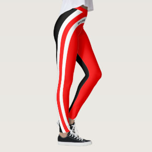 Legging Sem Dor Sem Ganhar Vermelho Branco e Preto