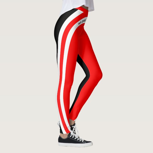 Legging Sem Dor Sem Ganhar Vermelho Branco e Preto (Direita)