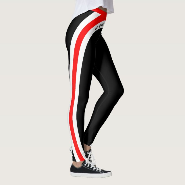 Legging Sem Dor Sem Ganhar Vermelho Branco e Preto (Direita)