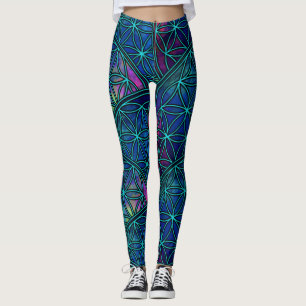 Legging Sementes Frácticas da Geometria Sagrada da Flor d