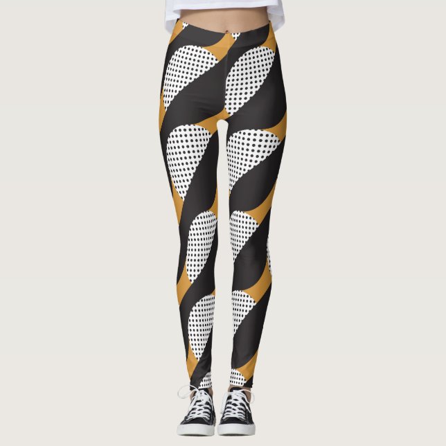 Legging Semicírculos e pontos, padrão geométrico. (Frente)