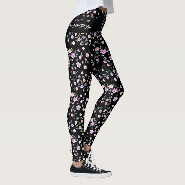 Legging Senhora da Flor Preta (Direita)