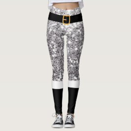 Legging Senhora Santa Claus Silver Glitter