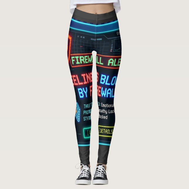 Legging Sentimentos Bloqueados Pelo Firewall Engraçado Seg (Frente)