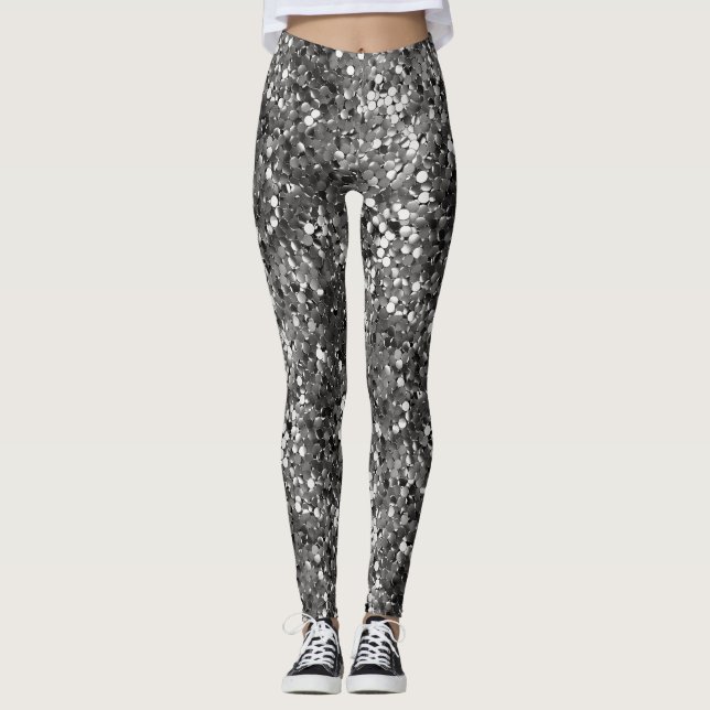 Legging Sequência Metálica Silver (Frente)