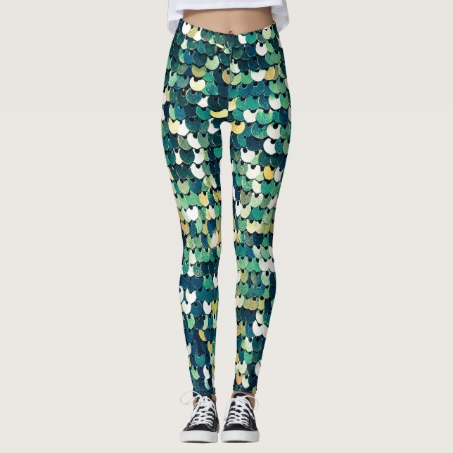 Legging Sequências Verde Funky (Frente)